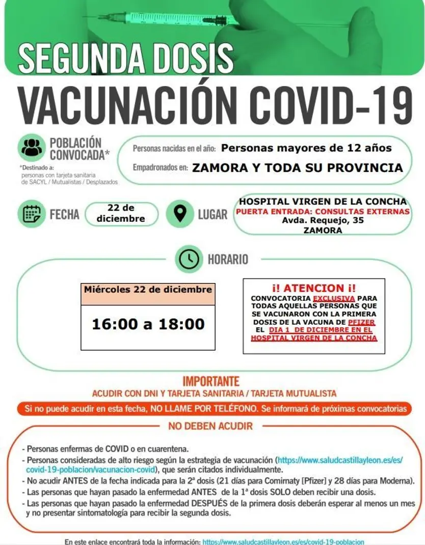 Cartel vacunación