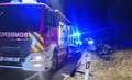 Bomberos y ambulancia en el accidente en la N-122 este viernes