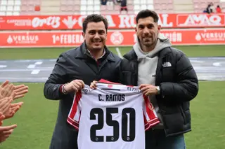 Francisco Javier Páez y Carlos Ramos durante el homenaje