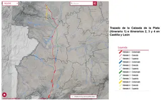 Trazado de la Calzada de la Plata e Itinerarios