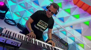 Chema Bejarano, con una camiseta de Santa Croya