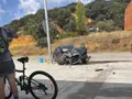 Uno de los vehículos implicados en el accidente en Camarzana de Tera