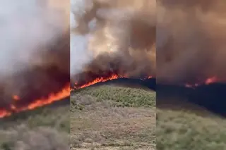 Incendio en Lubián el pasado jueves. Archivo