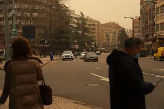 Imagen de la plaza de la Marina donde se aprecia la presencia de polvo el pasado 2023 Foto María Lorenzo