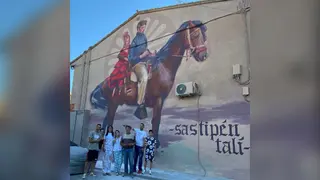El mural en Rabiche, realizado por la artista Laura Merayo
