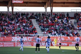 El Zamora CF celebra el gol ante el Cacereño | SOFÍA REVENGA