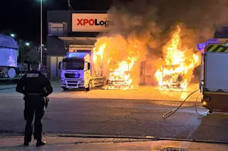 Día del incendio de los camiones en Benavente