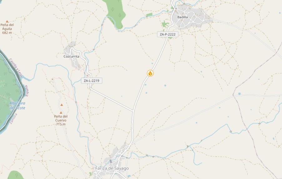 Zona exacta donde se han originado las llamas