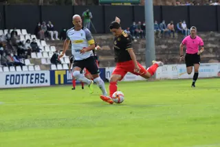 Una acción del partido entre el Zamora CF y el Tudelano