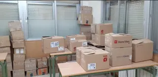 Cajas de la Operación Kilo en el Corazón de María