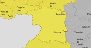 Aviso amarillo por tormenta este domingo en la provincia de Zamora