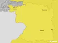 Mapa de AEMET sobre el riesgo por fenómenos meteorológicos adversos en Zamora 