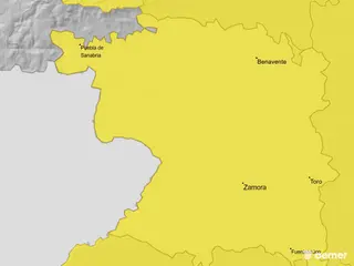 Mapa de AEMET sobre el riesgo por fenómenos meteorológicos adversos en Zamora 