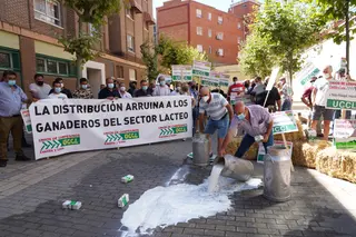 Una foto de archivo de una manifestación del sector lechero