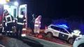 Guardia Civil y ambulancia en un accidente de madrugada. Archivo