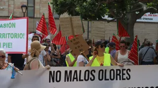 Manifestación en contra de las platas de biogás en Zamora