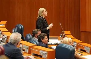 Isabel Blanco durante su intervención en el plen