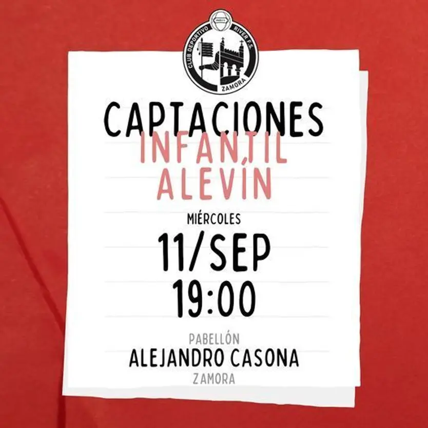 Jornada de captación River Zamora. Redes Sociales del Club