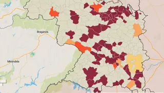 Mapa de la incidencia en los municipios de Zamora este lunes