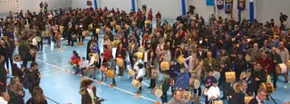 Tamborileros zamoranos participan en el récord Guinness de Aldeatajada