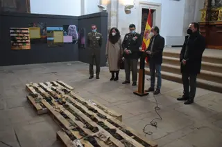 Un instante de la presentación de la exposición