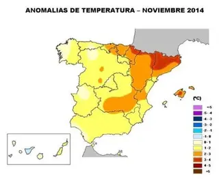 Noviembre fue el más húmedo y cálido desde 1997
