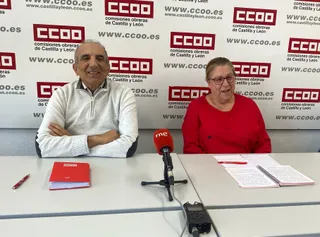 Teo Movilla y Nieves García en la rueda de prensa de este jueves
