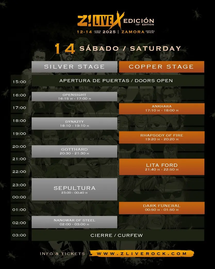 Horarios Z! Live sábado