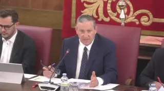 Javier Faúndez en el pleno de la Diputación