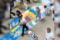 Alfombra de sal y pan en Manganeses de la Polv. para celebrar el Corpus