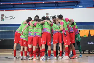 River Sala Zamora FS antes de un partido esta temporada en el Ángel Nieto