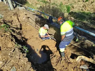 Obras, tuberías. Archivo.