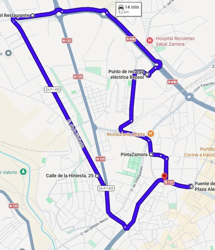 Recorrido de la Lanzadera 2