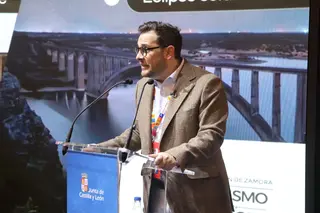 Víctor López de la Parte durante su intervención en la presentación de Zamora en Fitur | Alejandro Sardón
