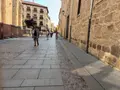 Varias personas pasean por la rúa de los Francos en Zamora