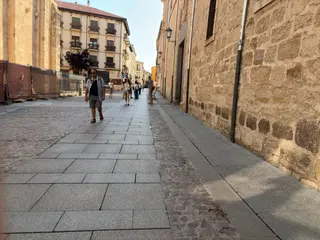 Varias personas pasean por la rúa de los Francos en Zamora
