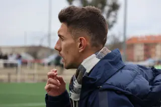 Kike Ramos, durante el Zamora B - Moraleja CF esta temporada
