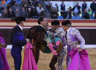 Alberto Durán tras una cogida. Archivo