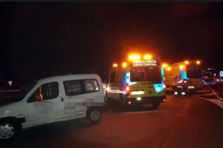Accidente en la A-66-Foto de archivo