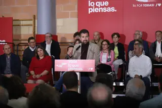 Luis Tudanca interviene en el acto de la apertura de campaña de las elecciones municipales en Zamora