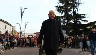 Nicanor Fernández en el traslado del Nazareno de San Frontis, una de sus últimos actos públicos