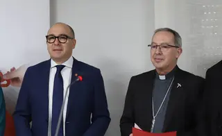 Ignacio Enríquez Sobrino junto al obispo de Zamora, Fernando Valera en una imagen de archivo 