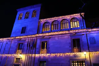 Iluminación navideña de la fachada de la Diputación de Zamora | Carlos G. Rodríguez