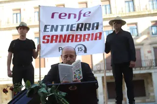 Acción reivindicativa 'Renfe entierra Sanabria por 15 minutos' Fotos: María Lorenzo