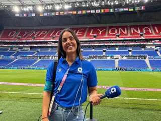 Andrea Peláez, en la cobertura de los JJOO. RRSS