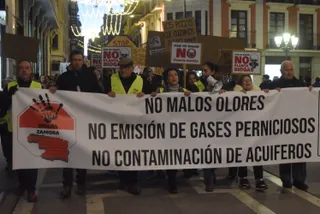Manifestación Stop Biogás Zamora en diciembre de 2024