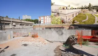 Antes y después del futuro Centro Cívico. Archivo