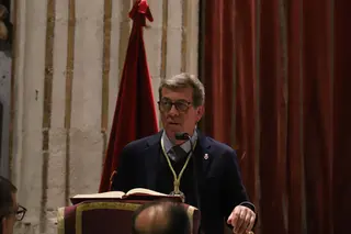 El presidente de la Cofradía del Silencio Santísimo Cristo de las Injurias