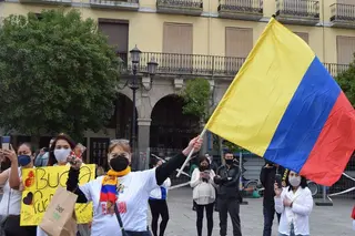 Protesta de los ciudadanos de Colombia en Zamora