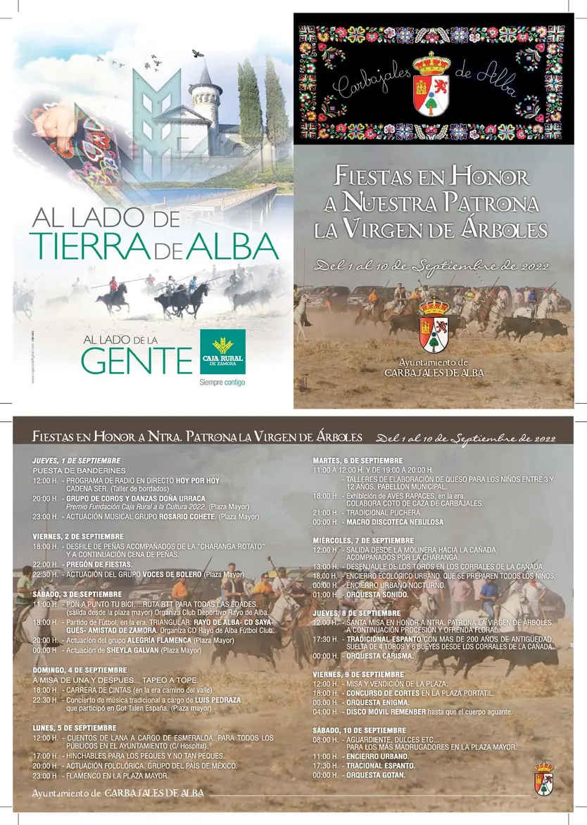 Programa de fiestas de Carbajales de Alba